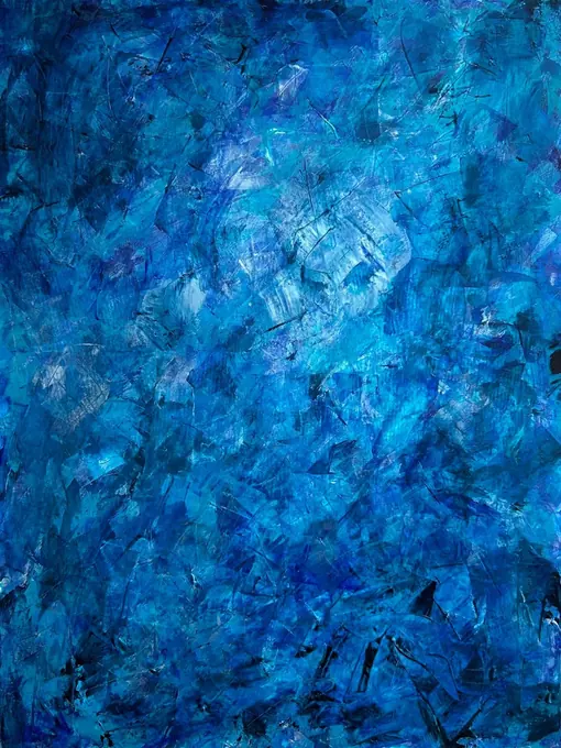 Blue Silence, a bright blue textured abstract painting